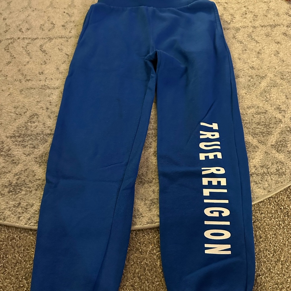 True Religion Blue Joggers with Bold Branding